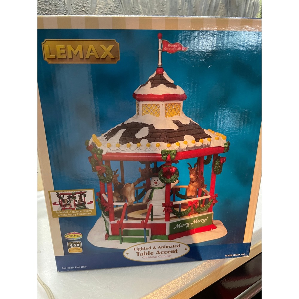 Lemax Christmas Carousel Lighted Table Accent Village 84818 REPAIR ONLY